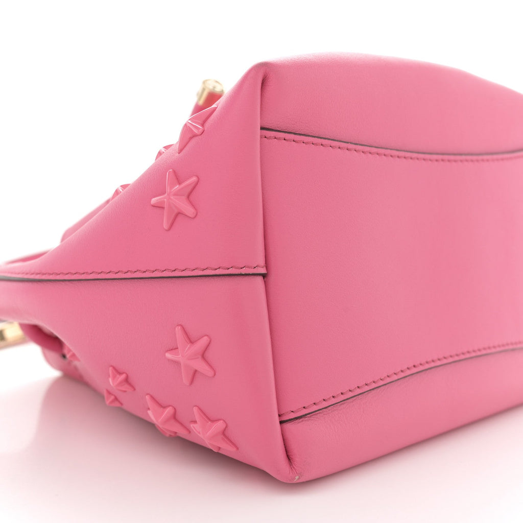 Calfskin Star Studded Bon Bon Bucket Bag Candy Pink