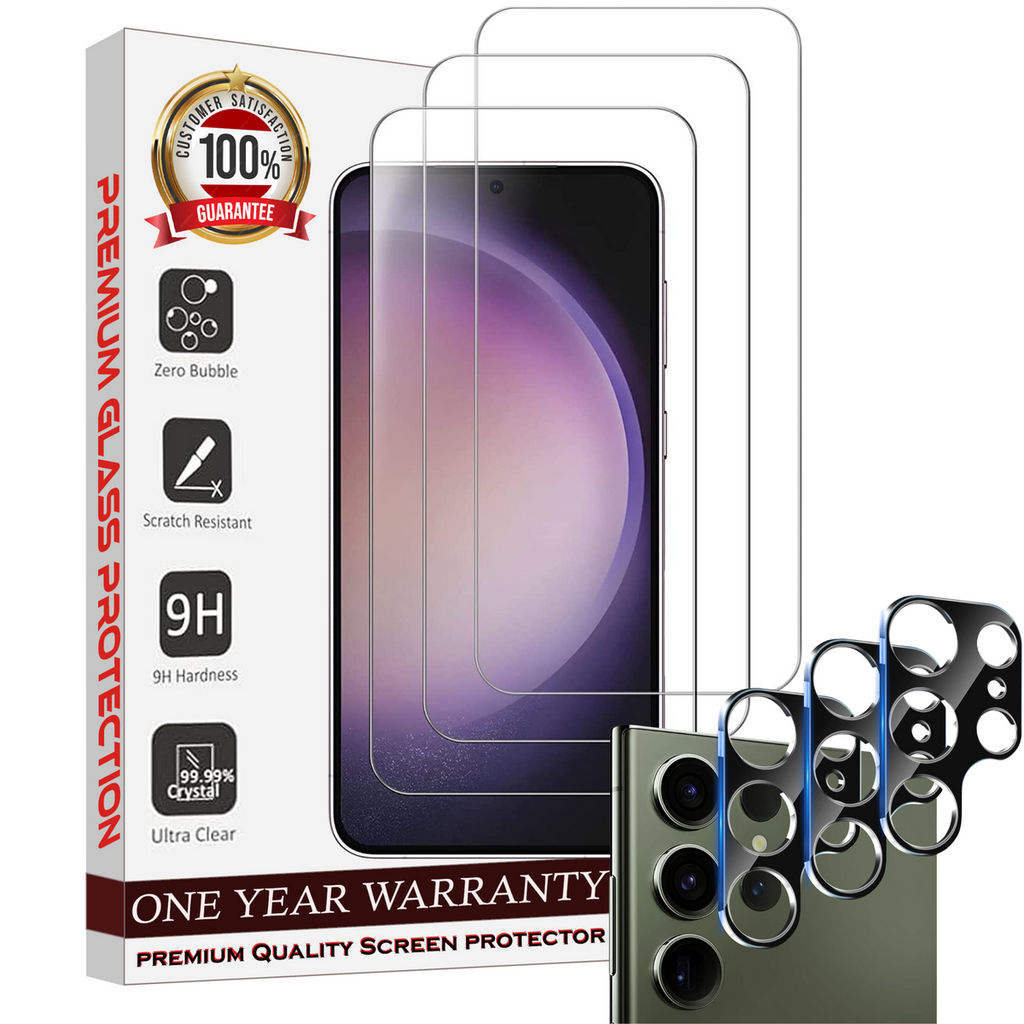 Entronix Clear Screen Protector & Camera Lens Protector Compatible with Galaxy S25 Ultra - 6 Piece Combo
