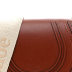 Linen Calfskin Small Marcie Saddle Bag Sepia Brown