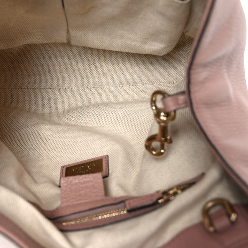 Pebbled Calfskin Small Soho Shoulder Bag Light Pink