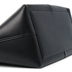 Smooth Calfskin Maxi Trapezoid Shopping Tote Black