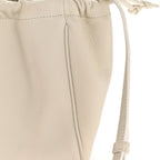 Calfskin Cuir Small Triomphe Cabas Drawstring White