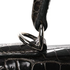 Shiny Porosus Crocodile Kelly Sellier 28 Gris Elephant