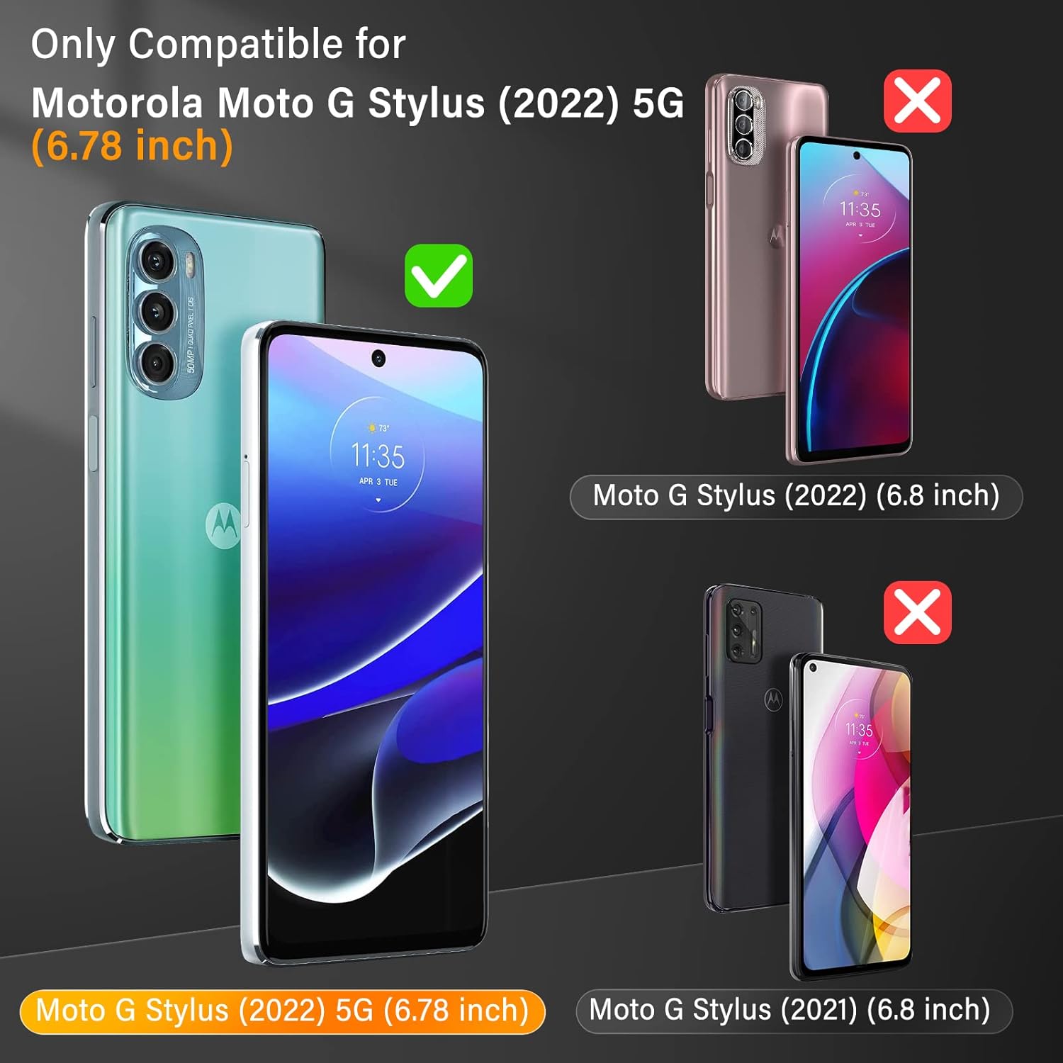 Entronix Clear Screen Protector Compatible with Moto G Stylus 2022 - 2 Piece Combo