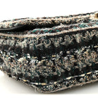 Tweed Braid Medium Flap Turquoise Multicolor
