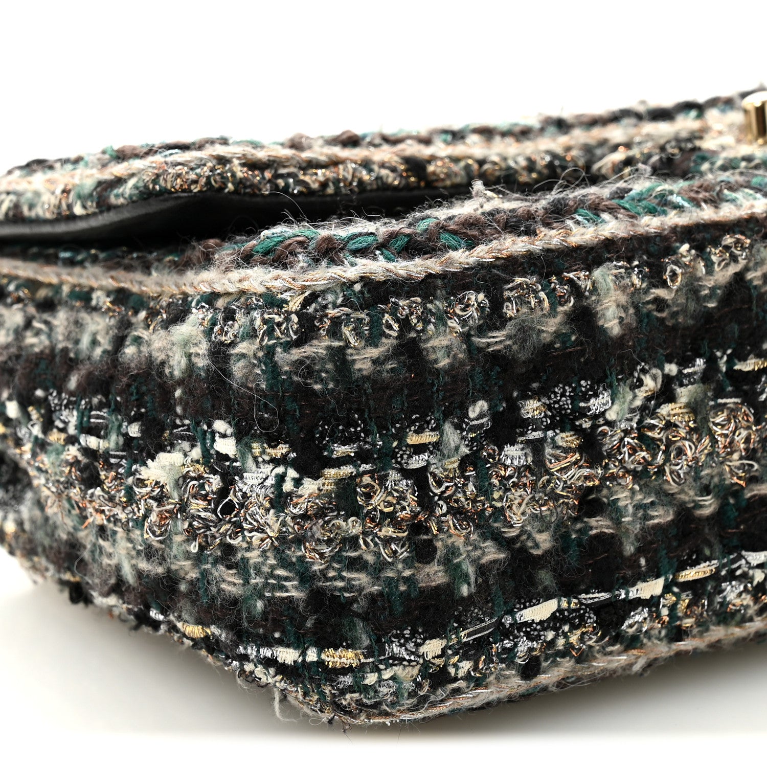 Tweed Braid Medium Flap Turquoise Multicolor