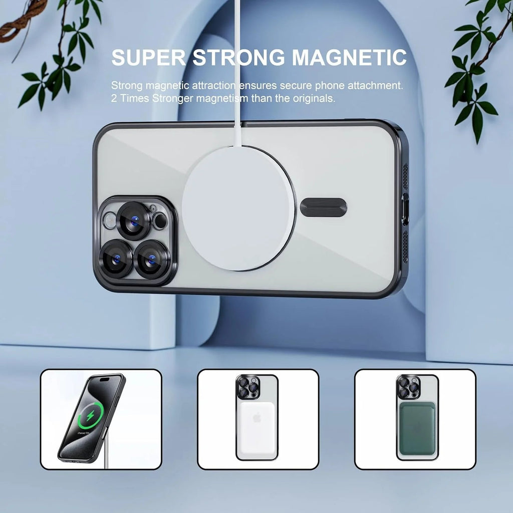 Entronix Bundle Compatible with iPhone 16 Pro Max - [Magnetic] Luxury Glossy Case & 2 Clear Screen Protectors
