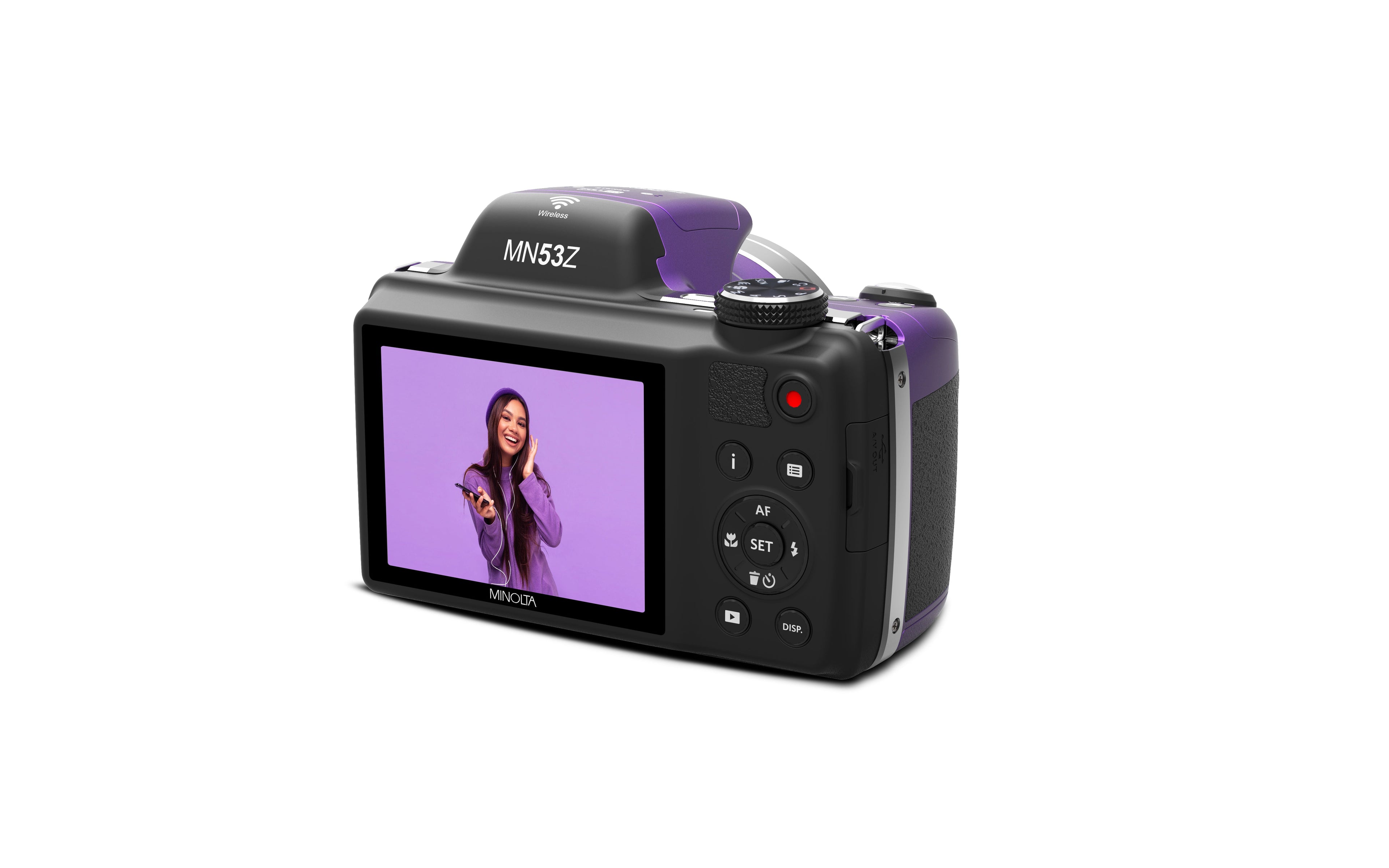 MINOLTA MN53Z ProShot 16 MP / 1080P FHD Bridge Camera w/53x Optical Zoom (Purple)