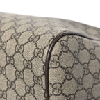 GG Supreme Monogram Textured Dollar Calfskin Web Medium Savoy Duffle Bag Beige Dark Brown