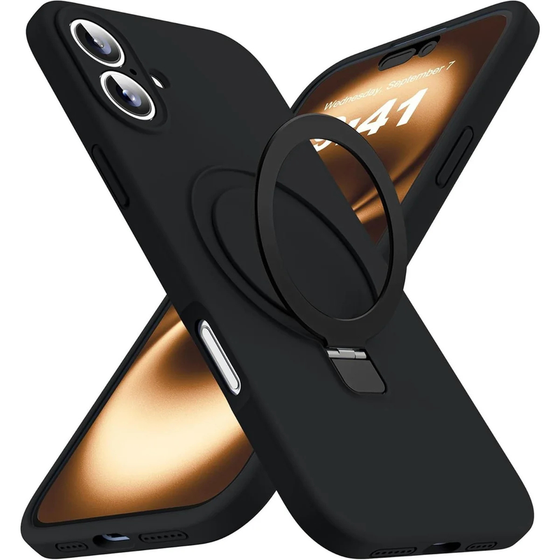 Entronix [Magnetic] Case Compatible with iPhone 17 - Soft-Touch Liquid Silicone Gripstand