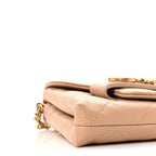 Calfskin Quilted Enchained Clutch Beige