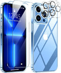 Entronix Bundle Compatible with iPhone 13 Pro - [Hard] Clear Case, 2 Clear Screen Protector & 2 Camera Lens Protectors