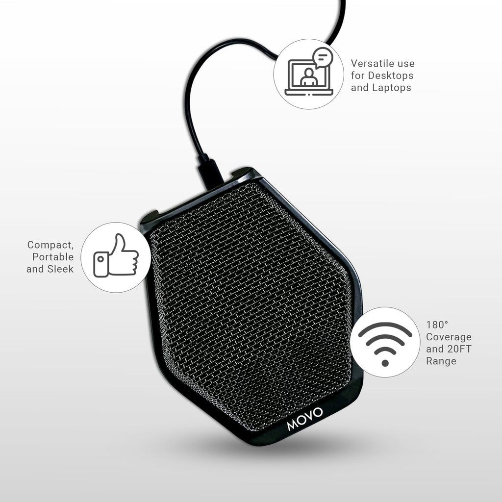Movo MC1000 Conference USB Microphone - Long Range Desktop Mic