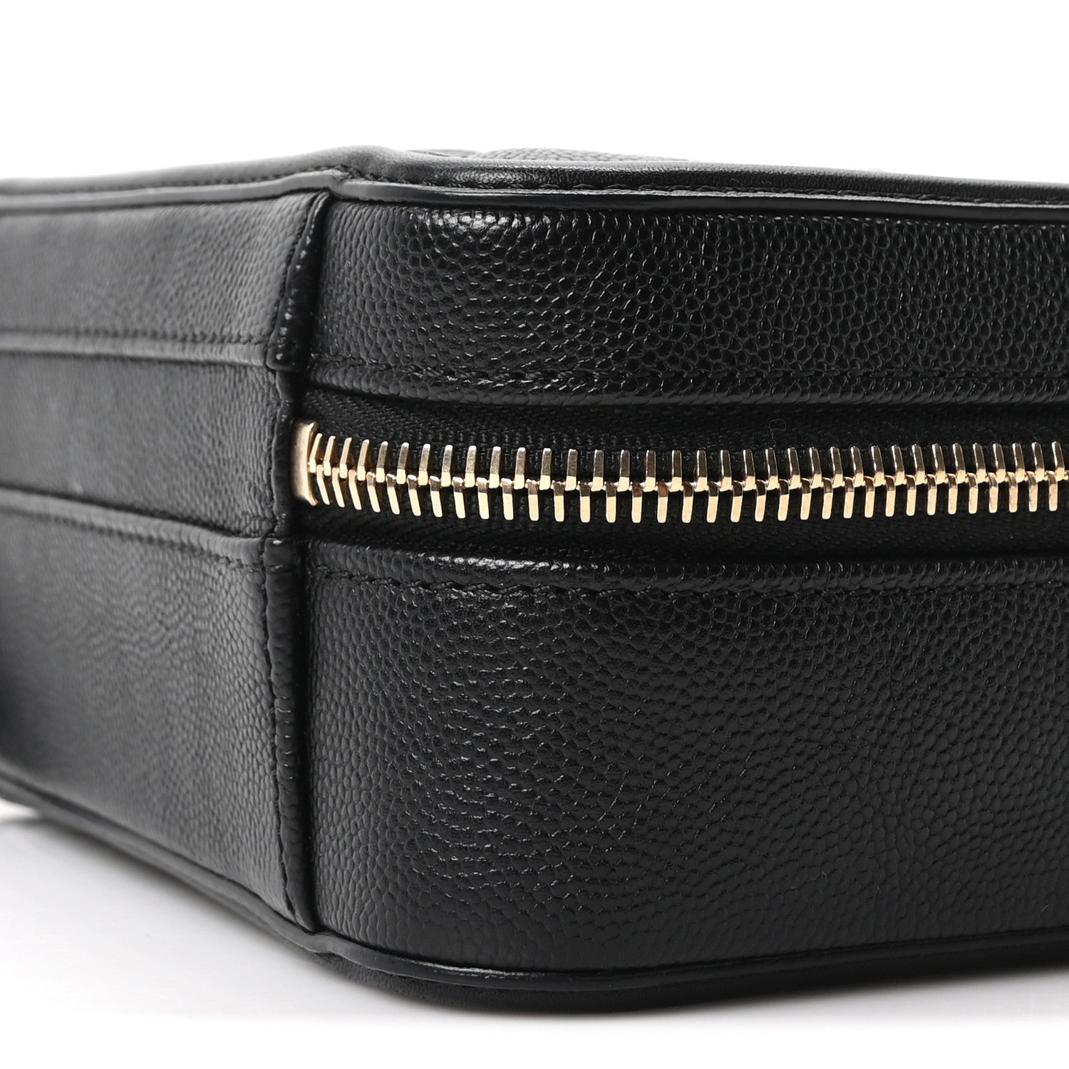 Caviar Quilted Small CC Filigree Vanity Case Black