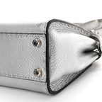 Cuoio Romano Lux Selleria Mini Peekaboo Iconic Satchel Argento
