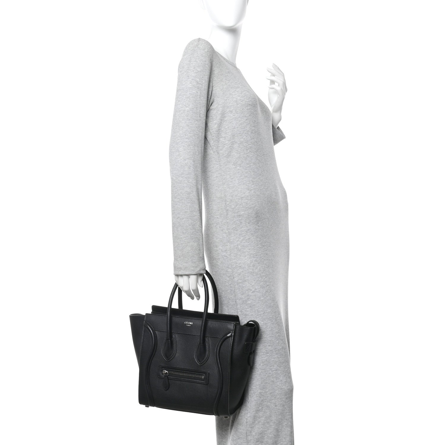 Drummed Calfskin Micro Luggage Black