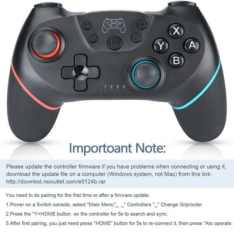 Wireless Pro Controller Gamepad For Nintendo Switch Joypad Joystick Remote USA