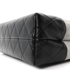 Suede Calfskin Shiny Lambskin Quilted Small Coco Base Shopping Bag Grey Black