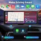 Portable Wireless CarPlay Car Stereo with 10.26" HD Touchscreen, Android Auto, Mirror Link, and Backup Camera Compatibility - No Camera