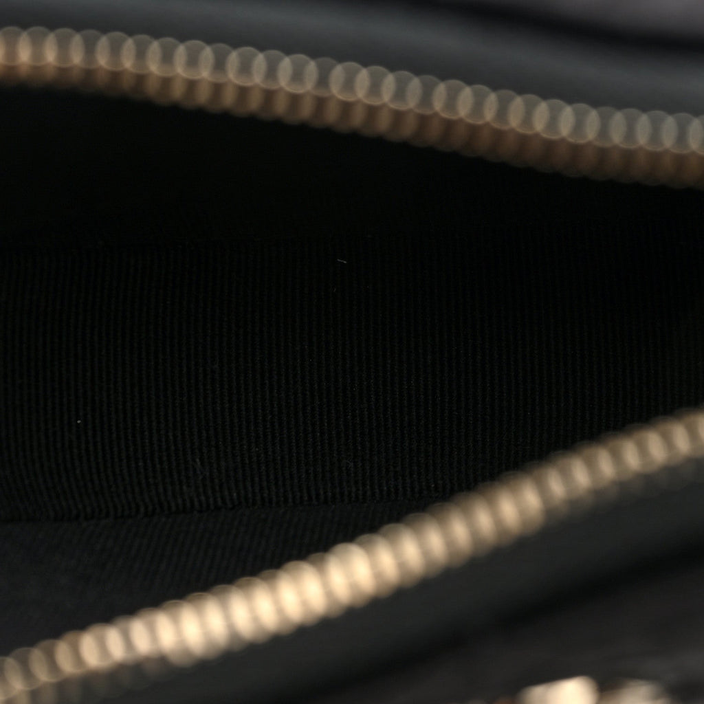 Velvet Crystal Quilted Chain Hobo Black