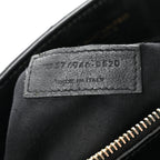 Calfskin Y Quilted Monogram Medium Loulou Chain Satchel Black