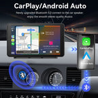 7-Inch Touchscreen Car Audio Receiver with CarPlay and Android Auto Support, Portable Wireless Display