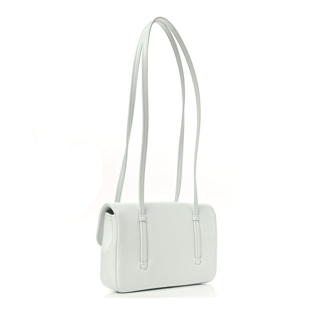 Shiny Caviar Mini Preppy Coco Shoulder Bag Light Blue