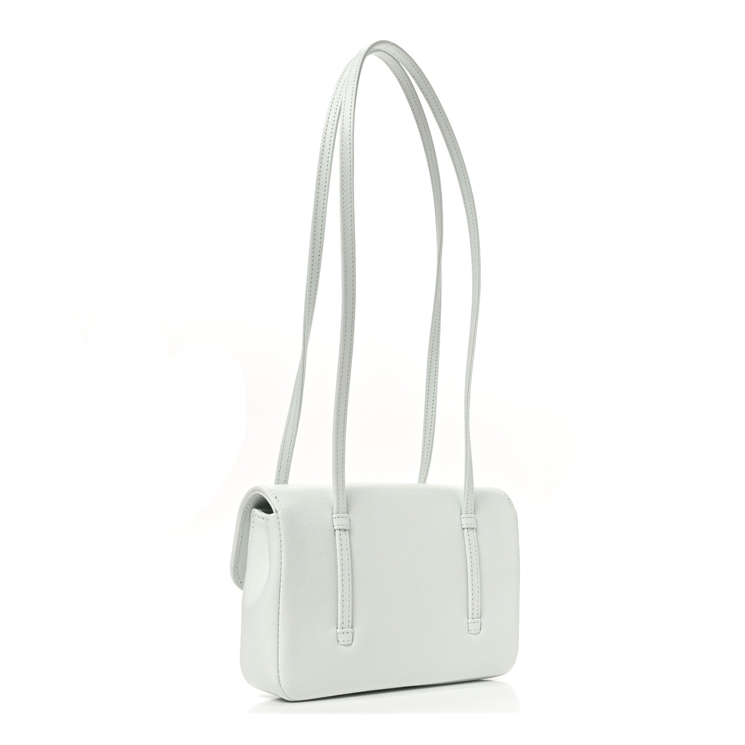 Shiny Caviar Mini Preppy Coco Shoulder Bag Light Blue