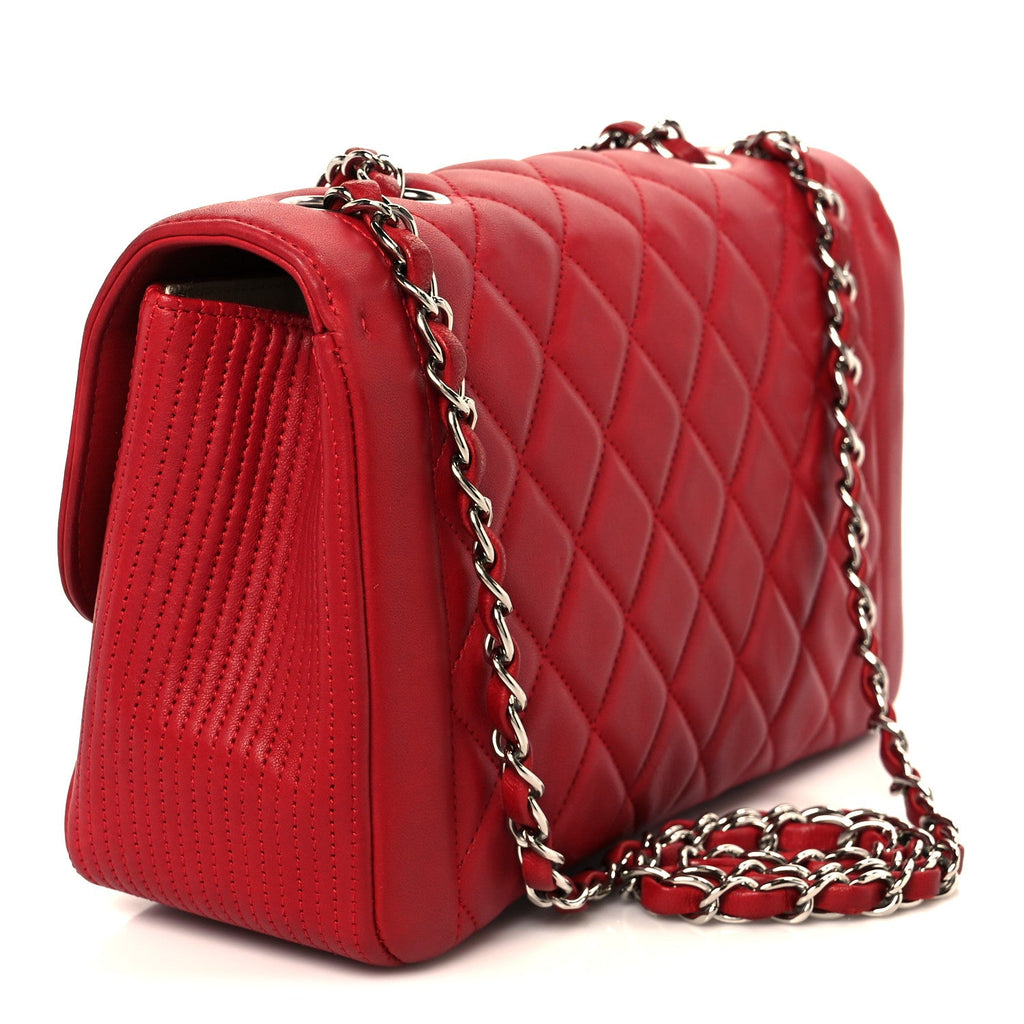 Lambskin Medium Coco Rider Flap Red