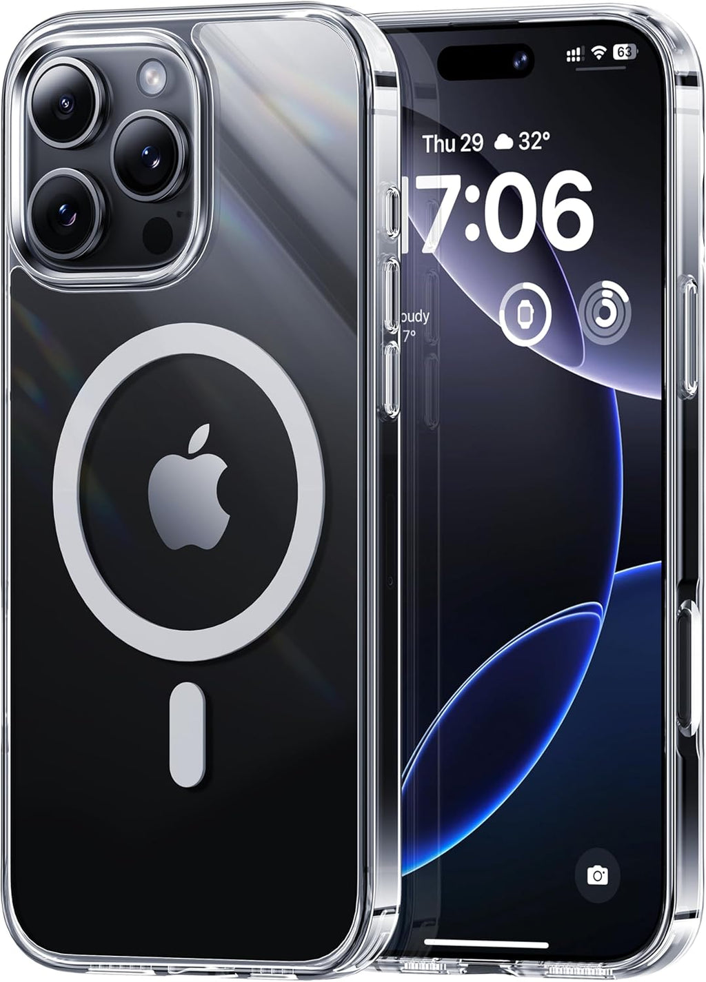 Entronix [Magnetic] Case Compatible with iPhone 16 Pro Max - [Hard Back] Thick Clear