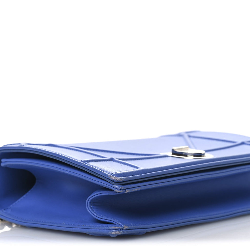 Smooth Calfskin Medium Diorama Flap Bag Blue