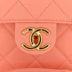 Caviar Quilted Handy Box Vanity Case Orange