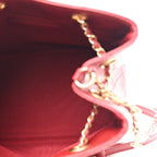 Calfskin Stitched Small Egyptian Amulet Drawstring Bag Red