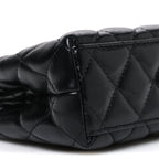 Shiny Aged Calfskin Quilted Nano Kelly Shopper Black