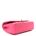 Caviar Quilted Medium Double Flap Pink