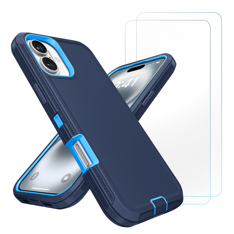 Entronix Bundle Compatible with iPhone 17 - Heavy Duty Case & 2 Clear Screen Protectors