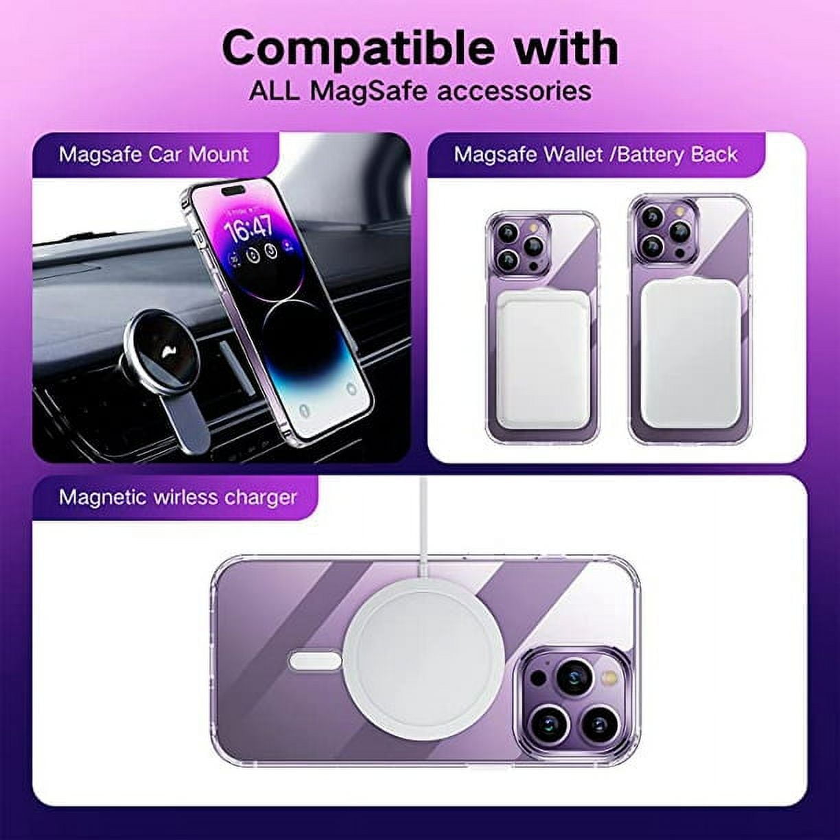 Entronix [Magnetic] Case Compatible with iPhone 16 Plus - [Hard Back] Slim Clear