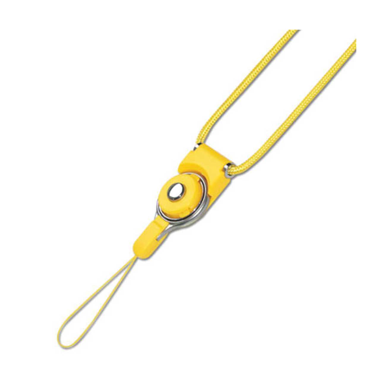 Reiko Long Lanyard Strap With Clip In Yellow