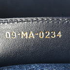 Denim Oblique Jacquard Saddle Bag With Strap Blue
