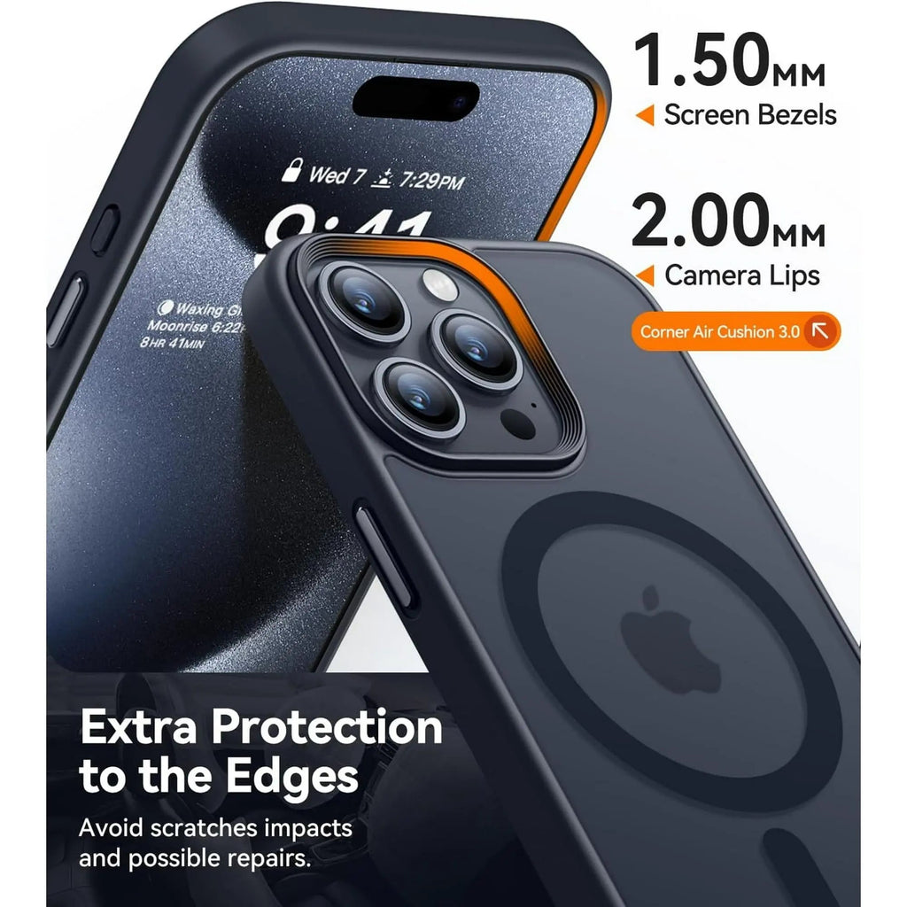 Entronix [Magnetic] Case Compatible with iPhone 15 Pro - Translucent Frosted Matte
