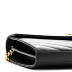Grain De Poudre Matelasse Chevron Monogram Chain Wallet Black