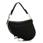 Satin Crystal Mini Saddle Bag Black