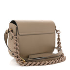 Grained Calfskin La Medusa Flap Shoulder Bag Taupe