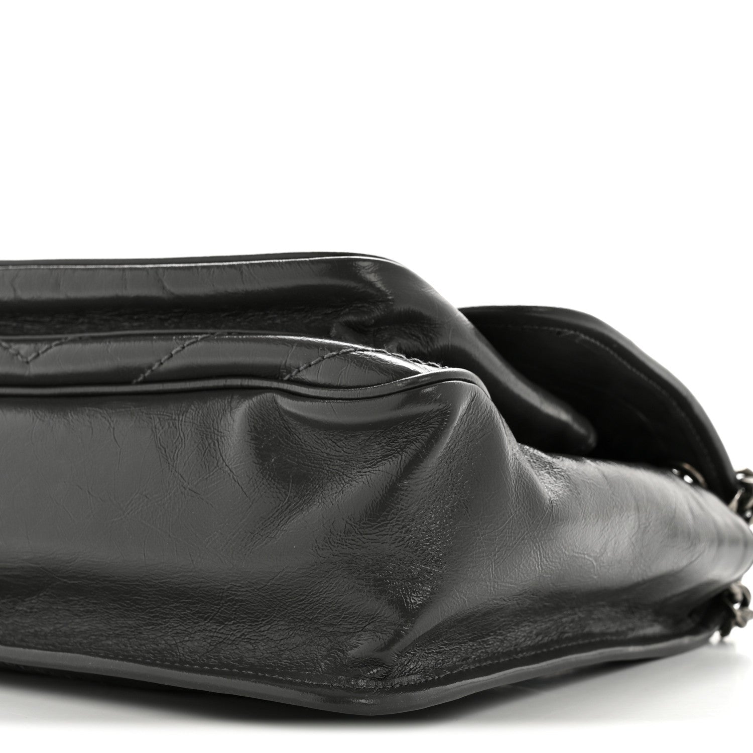 Crinkled Calfskin Matelasse Monogram Medium Niki Chain Satchel Storm