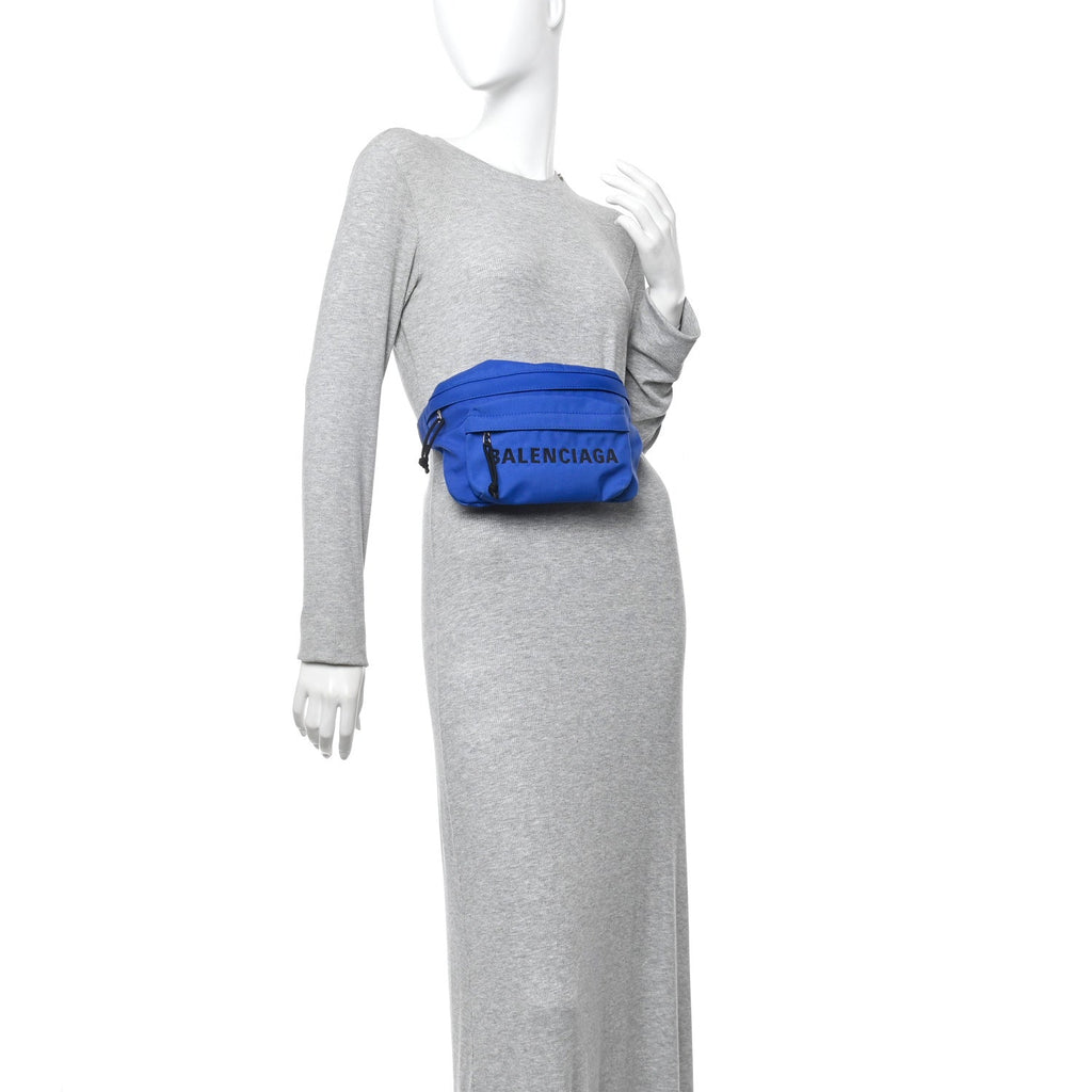Sport Nylon Logo Embroidered Wheel Beltpack Electric Blue Black