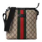 GG Supreme Monogram Web Messenger Bag Black