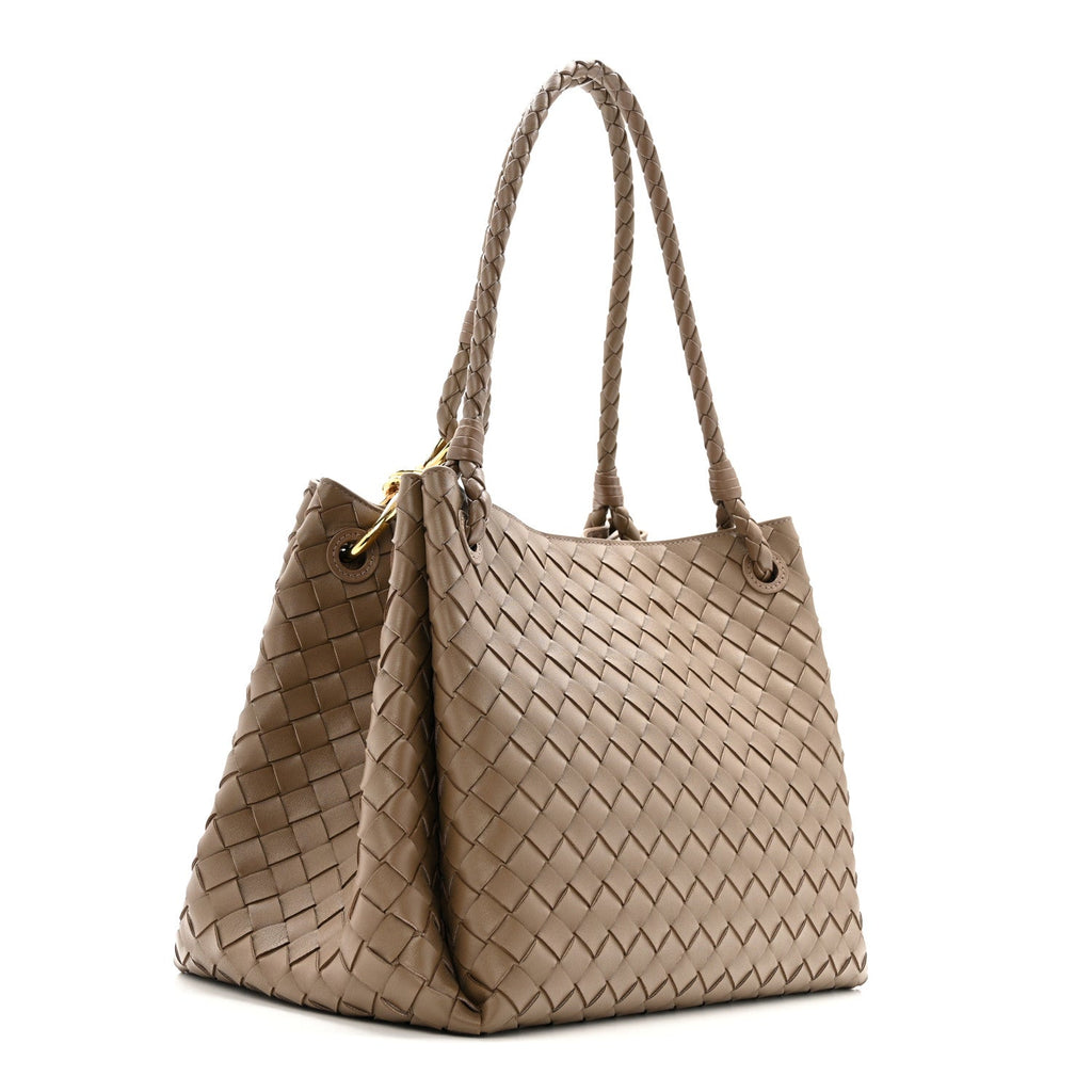 Nappa Intrecciato Large Andiamo Parachute Shoulder Bag Pinecone