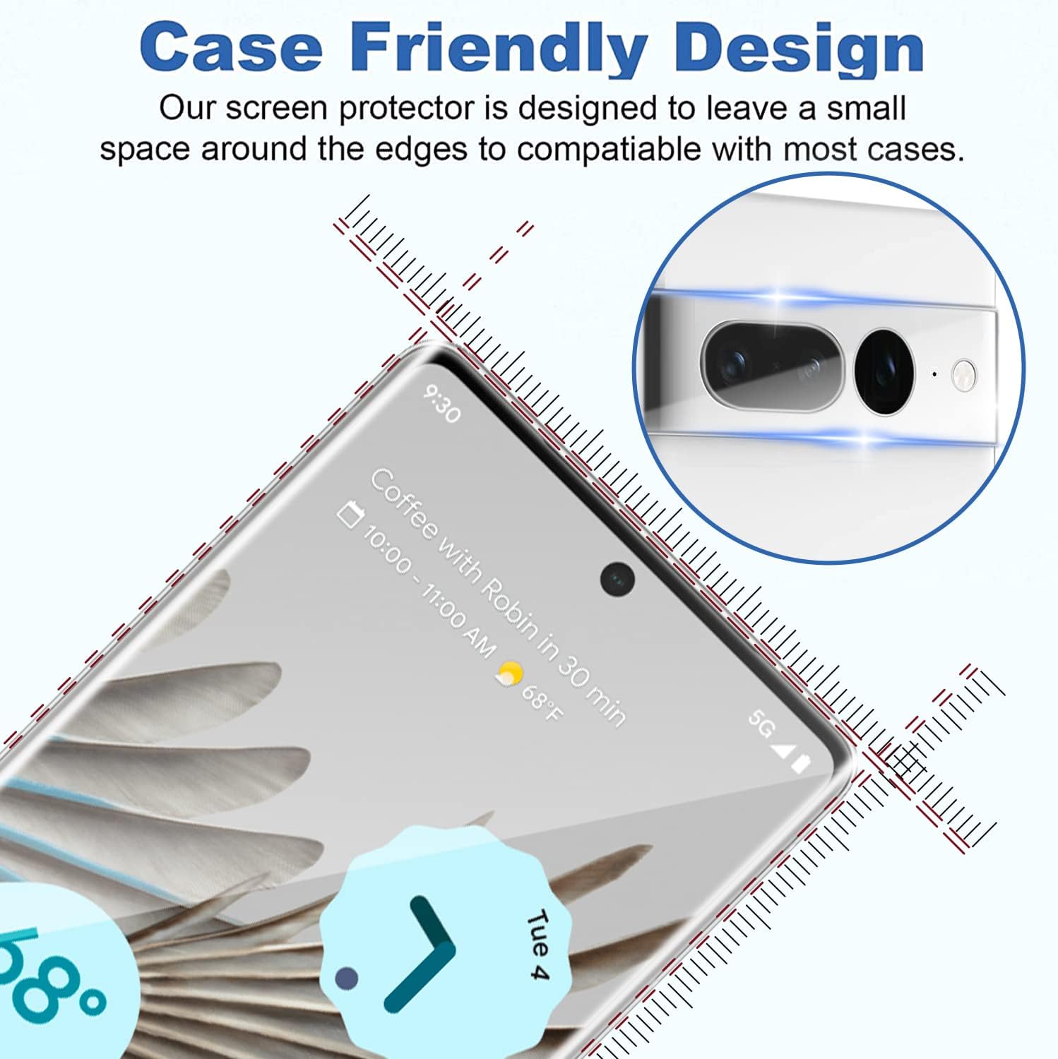 Entronix Clear Screen Protector Compatible with Pixel 7 - 2 Piece Combo