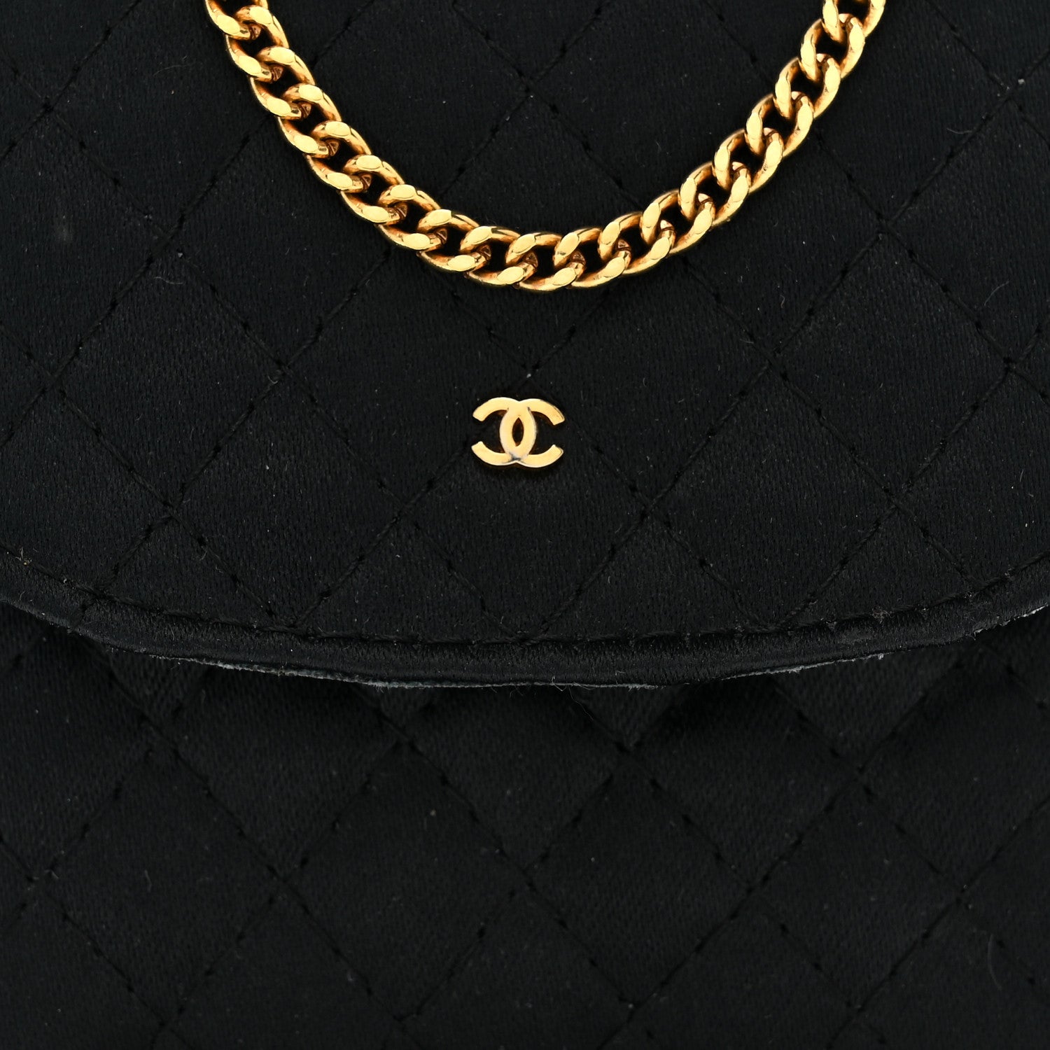 Jersey Quilted Micro Flap Bag Black