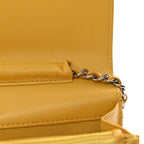Lambskin Quilted Wallet On Chain WOC Yellow